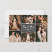 Chalkboard Rustic Multi Photo Collage Wedding Bedankkaart (Voorkant)