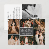 Chalkboard Rustic Multi Photo Collage Wedding Bedankkaart (Voorkant / Achterkant)
