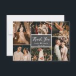 Chalkboard Rustic Multi Photo Collage Wedding Bedankkaart<br><div class="desc">Moderne, rustieke krijtbord Hand Lettered Wedding Multi Photo Collage Bruiloft Dank u Kaarten Goedkoop. Stijlvolle bruiloft dank u kaart sjabloon met zes (6) foto op de voorkant en een (1) foto aan de achterkant. Met de tekst "dank u" in een wervelende hand geletterde kalligrafie script lettertype in wit op donkergrijze...</div>