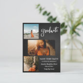 Chalkboard Rustic | Opslaan van de graduatiepartij Aankondigingskaart (Staand voorkant)