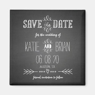 Chalkboard Rustic Save the Date Magnet