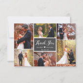 Chalkboard Rustic Script 6 Photo Collage Wedding Bedankkaart (Voorkant)