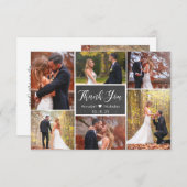 Chalkboard Rustic Script 6 Photo Collage Wedding Bedankkaart (Voorkant / Achterkant)