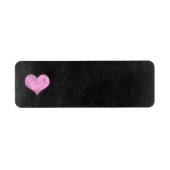 Chalkboard Rustic Shabby Chic Pink Chalk Heart Etiket (Voorkant)