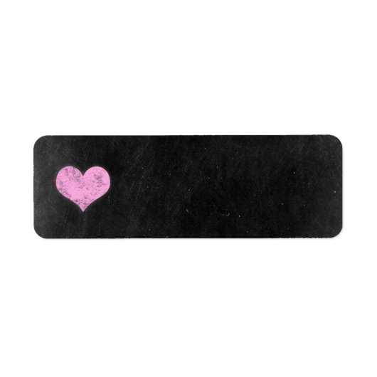 Chalkboard Rustic Shabby Chic Pink Chalk Heart Etiket (Voorkant)
