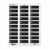 Chalkboard Rustic Shabby Pink Heart Return Address Etiket (Full Sheet)