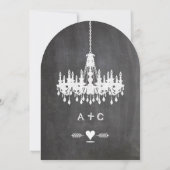 Chalkboard Rustic  Typografie Chandelier Kaart (Achterkant)