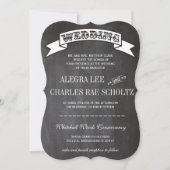 Chalkboard RUSTIC  Typografie Invite Kaart (Voorkant)