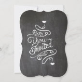 Chalkboard RUSTIC  Typografie Invite Kaart (Achterkant)