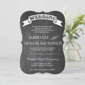 Chalkboard RUSTIC  Typografie Invite Kaart (Staand voorkant)