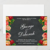 Chalkboard Rustic Vintage Rose Floral Landscape Kaart (Voorkant / Achterkant)