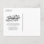 Chalkboard rustieke kalligrafie foto Afstuderen Aankondigingskaart (Achterkant)