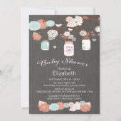 Chalkboard rustieke land Mason Jar Baby shower Kaart (Voorkant)