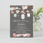 Chalkboard rustieke land Mason Jar Baby shower Kaart (Staand voorkant)