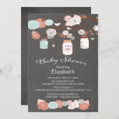 Chalkboard rustieke land Mason Jar Baby shower Kaart (Voorkant / Achterkant)
