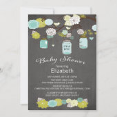 Chalkboard rustieke land Mason Jar Baby shower Kaart (Voorkant)