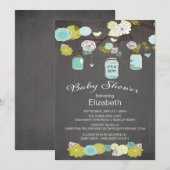 Chalkboard rustieke land Mason Jar Baby shower Kaart (Voorkant / Achterkant)