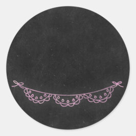 Chalkboard rustieke Shabby chique roze krijt Bunti Ronde Sticker
