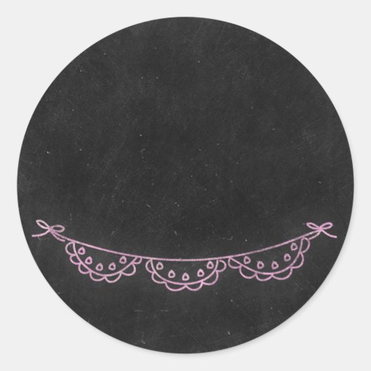 Chalkboard rustieke Shabby chique roze krijt Bunti Ronde Sticker (Voorkant)