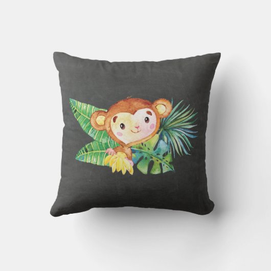 Chalkboard Safari Meisje Geboorte Stats Kussen (Achterkant)