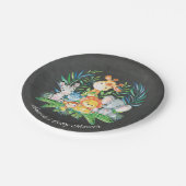 Chalkboard Safari Oerwoud Baby shower 7" Bord (Gekanteld)