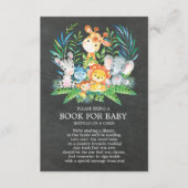 Chalkboard Safari Oerwoud Baby shower Boek voor Ba Informatiekaartje (Voorkant)