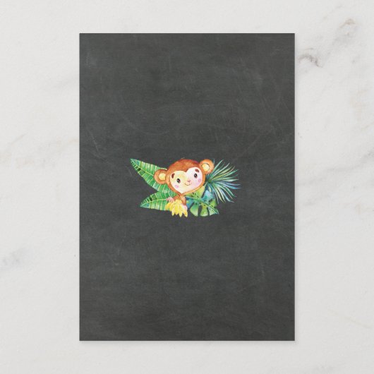 Chalkboard Safari Oerwoud Baby shower Boek voor Ba Informatiekaartje (Achterkant)