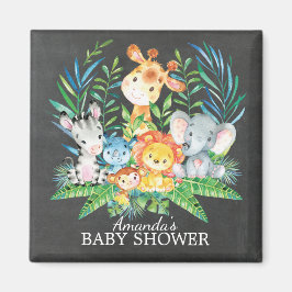 Chalkboard Safari Oerwoud Baby shower Favor Magnet