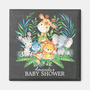 Chalkboard Safari Oerwoud Baby shower Favor Magnet