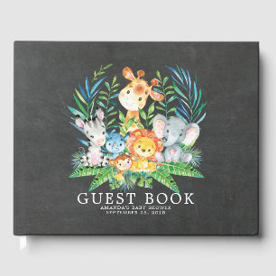 Chalkboard Safari Oerwoud Baby shower gastenboek