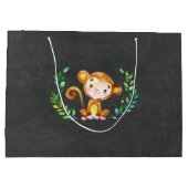 Chalkboard Safari Oerwoud Baby shower Gift Bag Groot Cadeauzakje (Achterkant)