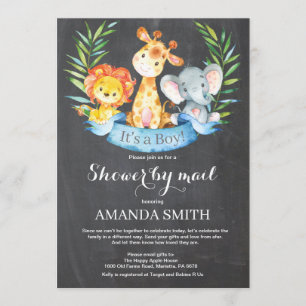 Chalkboard Safari Oerwoud Boy Baby shower door Mai Kaart