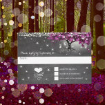 Chalkboard Sangria Wine Forest Heart Leaf RSVP<br><div class="desc">Sangria wint roomroestvrij Rustic onder de Star Fairy Tale Mason Jar Radiant Blush Paars Heart Leaf Firefly Tree Wedding. Je Initialen in de Trunk Fireflies,  moeraspotten,  hartbladeren en een romantische zachte gloed die van achter de boom komt om hem tegen de achtergrond van het karton te helpen opstaan.</div>