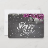 Chalkboard Sangria Wine Forest Heart Leaf RSVP Kaartje (Achterkant)