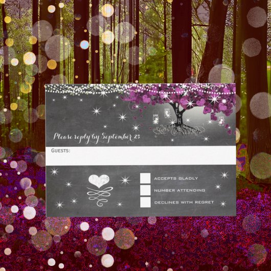 Chalkboard Sangria Wine Forest Heart Leaf RSVP Kaartje