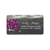 Chalkboard Sangria Wine Heart Leaf Tree Etiket (Voorkant)