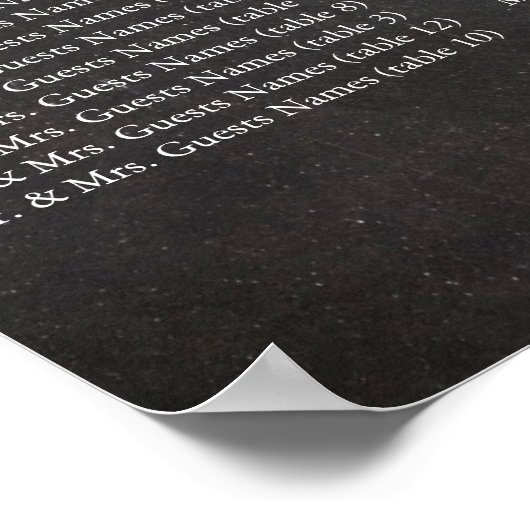 Chalkboard Sangria Wine Paars Seat Chart Poster (Hoek)