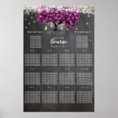 Chalkboard Sangria Wine Paars Seat Chart Poster (Voorkant)