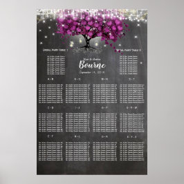 Chalkboard Sangria Wine Paars Seat Chart Poster