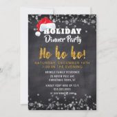 Chalkboard Santa Holiday Dinner Party Uitnodiging (Voorkant)