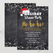 Chalkboard Santa Holiday Dinner Party Uitnodiging (Voorkant / Achterkant)