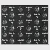 Chalkboard - Santa - Zwart Cadeaupapier (Vlak)