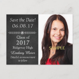 Chalkboard Save the Date Afstuderen Aankondigingskaart