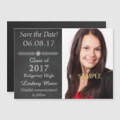 Chalkboard Save the Date Afstuderen Magnetische Uitnodiging (Voorkant / Achterkant)