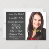 Chalkboard Save the Date Afstuderen Magnetische Uitnodiging (Voorkant)