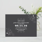 Chalkboard save the date briefkaart (Staand voorkant)