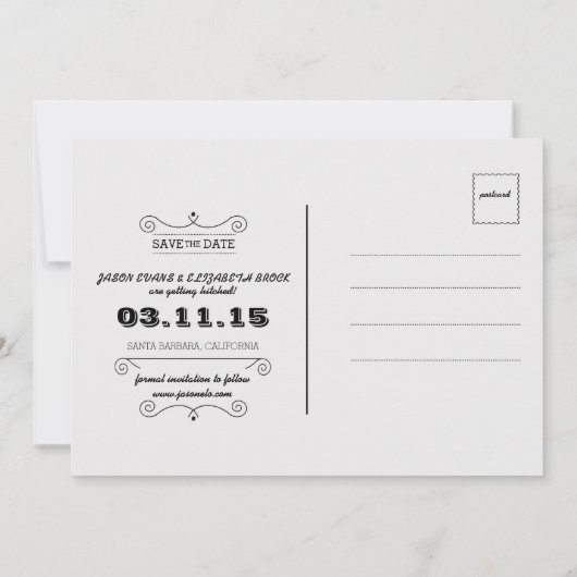 Chalkboard save the date briefkaart (Achterkant)