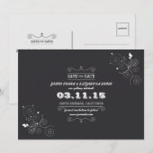 Chalkboard save the date briefkaart (Voorkant / Achterkant)