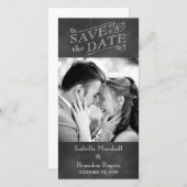 Chalkboard Save the Date Photo Card (Voorkant / Achterkant)