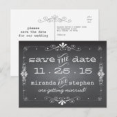 Chalkboard Save the Date Wedding Briefkaart (Voorkant / Achterkant)